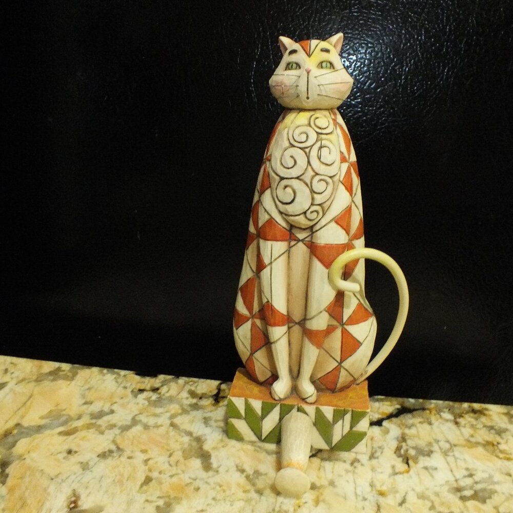 Jim Shore Abraham Cat Wall Hanging Hook Crazy Mountain 7"
